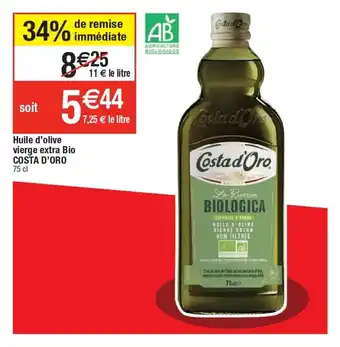 Cora x Carrefour Huile D'Olive Vierge Extra Bio Costa D'Oro offre