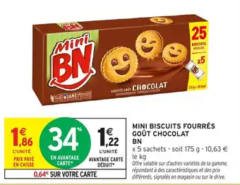 Intermarché Mini biscuits fourrés goût chocolat BN offre