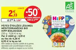 Intermarché Pâtes étoilées légumes méditerranéens bio hipp biologique offre