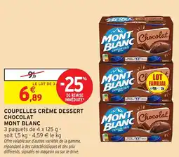 Intermarché Coupelles crème dessert chocolat mont blanc offre