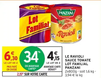 Intermarché Le ravioli sauce tomate lot familial panzani offre