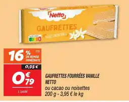 Netto NETTO Gaufrettes fourrées vanille offre