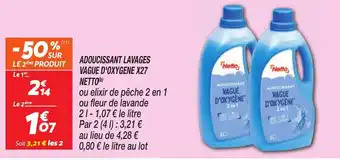 Netto NETTO Adoucissant lavages vague d'oxygene x27 offre