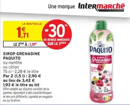 Intermarché Sirop grenadine paquito offre