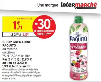 Intermarché Sirop grenadine paquito offre