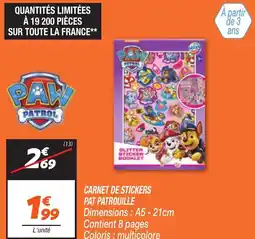 Netto Carnet de stickers pat patrouille offre