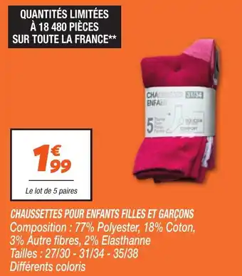 Netto Chaussettes pour enfants filles et garçons offre