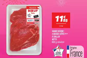 Netto NETTO Viande bovine : 4 basses côtes à griller offre