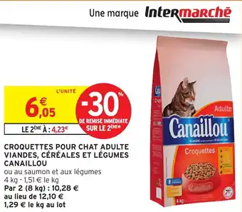 Intermarché Croquettes pour chat adulte viandes, céréales et légumes canaillou offre