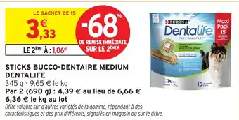 Intermarché Sticks bucco-dentaire medium dentalife offre