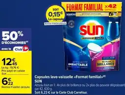 Carrefour Market SUN Capsules lave-vaisselle <<Format familial»> offre