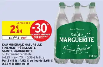 Intermarché Eau minérale naturelle finement pétillante sainte marguerite offre