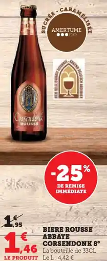 Hyper U Biere rousse abbaye corsendonk 8° offre