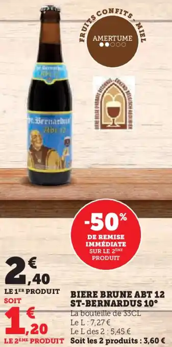 Hyper U Biere brune abt 12 st-bernardus 10° offre