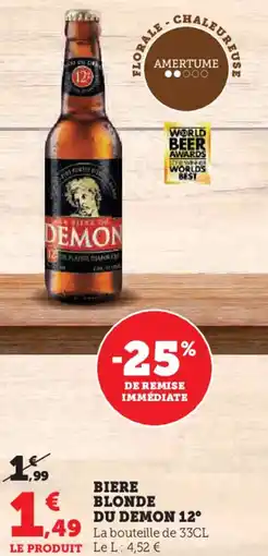 Hyper U Biere blonde du demon 12° offre