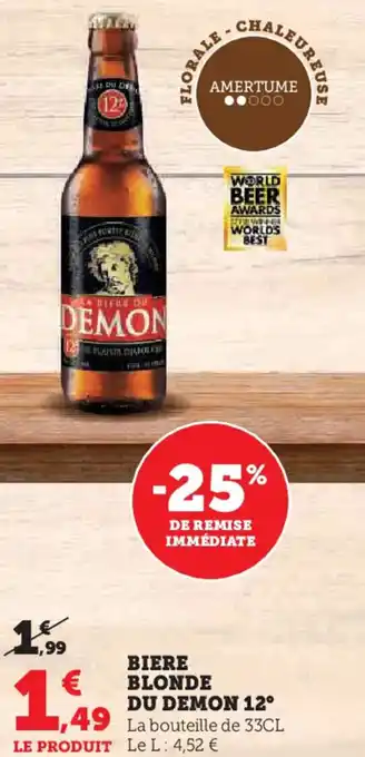 Hyper U Biere blonde du demon 12° offre