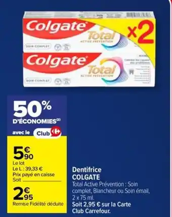 Carrefour Market COLGATE Dentifrice offre