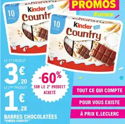 E.Leclerc Express "KINDER COUNTRY" Barres chocolatées offre