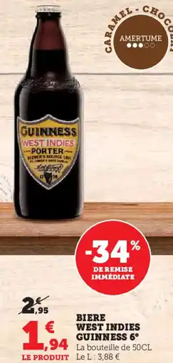 Hyper U Biere west indies guinness 6° offre