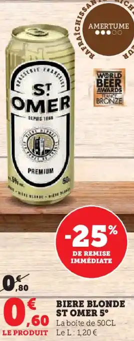 Hyper U Biere blonde st omer 5° offre