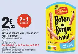 E.Leclerc Express "JUSTIN BRIDOU" Bâton de berger mini -25% de sel offre