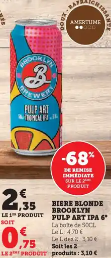 Hyper U Biere blonde brooklyn pulp art IPA 6° offre