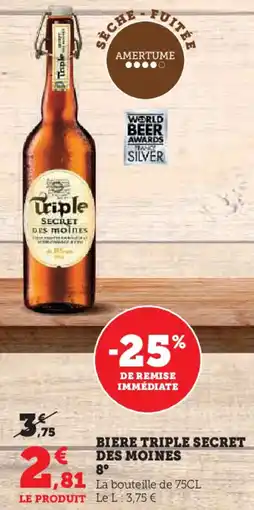 Hyper U Biere triple secret des moines 8 offre