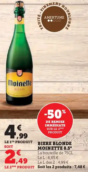 Hyper U Biere blonde moinette 8.5° offre