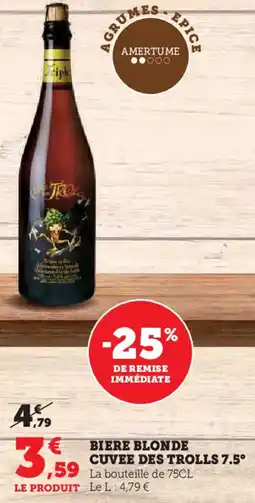 Hyper U Biere blonde cuvee des trolls 7.5° offre