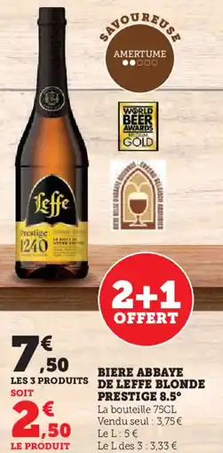 Hyper U Biere abbaye de leffe blonde prestige 8.5° offre