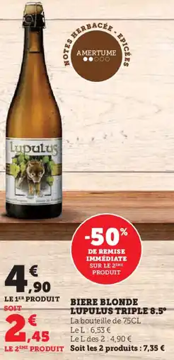 Hyper U Biere blonde lupulus triple 8.5° offre