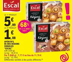 E.Leclerc Express "ESCAL" Apéritifs de nos régions surgelés offre