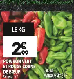 Supeco Poivron vert et rouge corne de bœuf offre