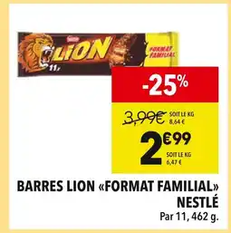 Supeco NESTLÉ Barres Lion format familial offre