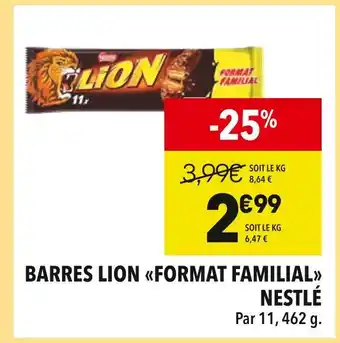 Supeco NESTLÉ Barres Lion format familial offre