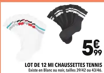 Supeco Lot de 12 mi chaussettes tennis offre