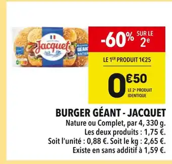 Supeco JACQUET Burger géant offre