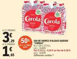 E.Leclerc Express "CAROLA" Eau de source d'alsace gazeuse offre