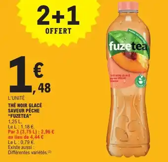 E.Leclerc Express "FUZETEA" Thé noir glacé saveur pêche offre