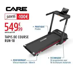 Intersport CARE TAPIS DE COURSE RUN-18 offre