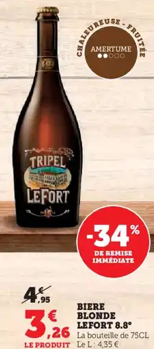 Hyper U Biere blonde lefort 8.8° offre