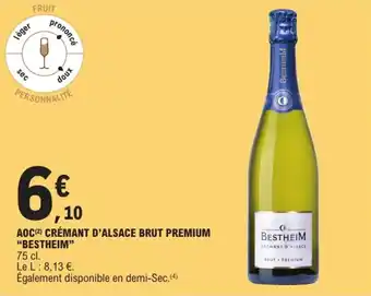 E.Leclerc Express "BESTHEIM" Aoc crémant d'alsace brut premium offre