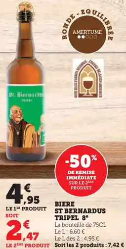 Hyper U Biere st bernardus tripel 8° offre