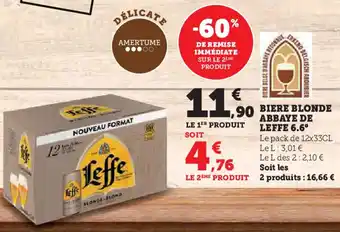 Hyper U Biere blonde abbaye de leffe 6.6° offre