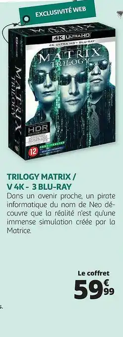 Trilogy Matrix - V 4k - 3 Blu-ray