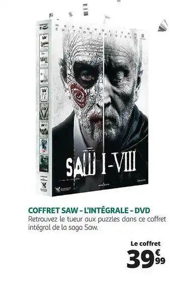 Auchan Coffret Saw - L'intégrale - Dvd offre