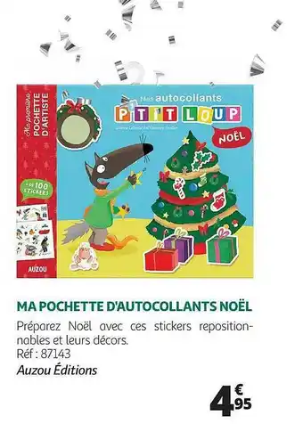 Auchan Ma Pochette D'autocollants Noël offre