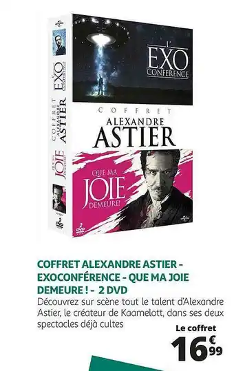 Auchan Coffret Alexandre Astier - Exoconférence - Que Ma Joie Demeure ! - 2 Dvd offre