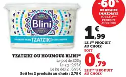 Hyper U Tzatziki ou houmous blini offre