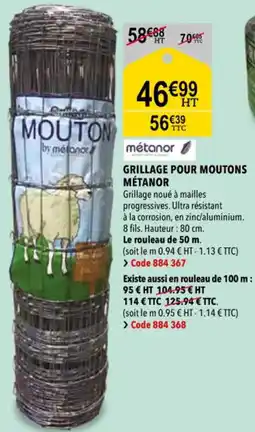 RAGT Jardin & Maison Grillage pour moutons métanor offre